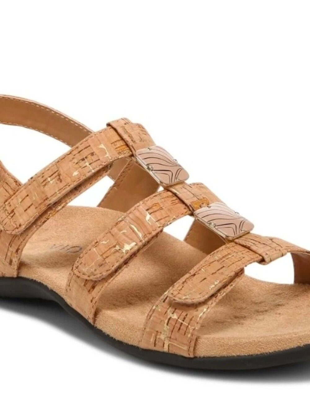 Vionic Amber Adjustable Sandal - Gold Cork Women's Size 11 Resort Worn Once